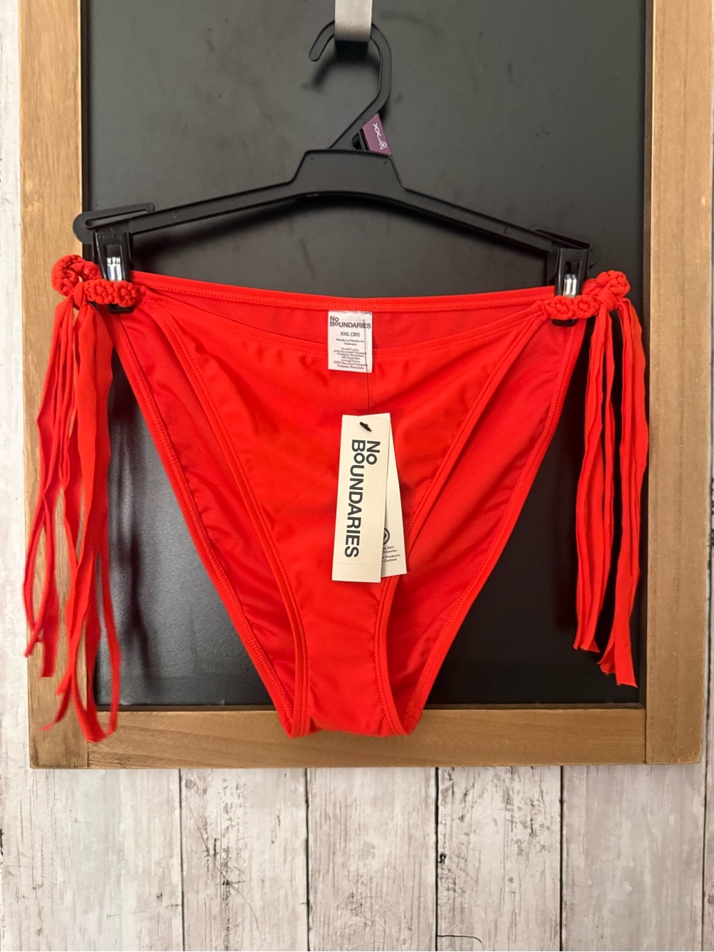 NWT No Boundaries red/orange bikini braided bottoms